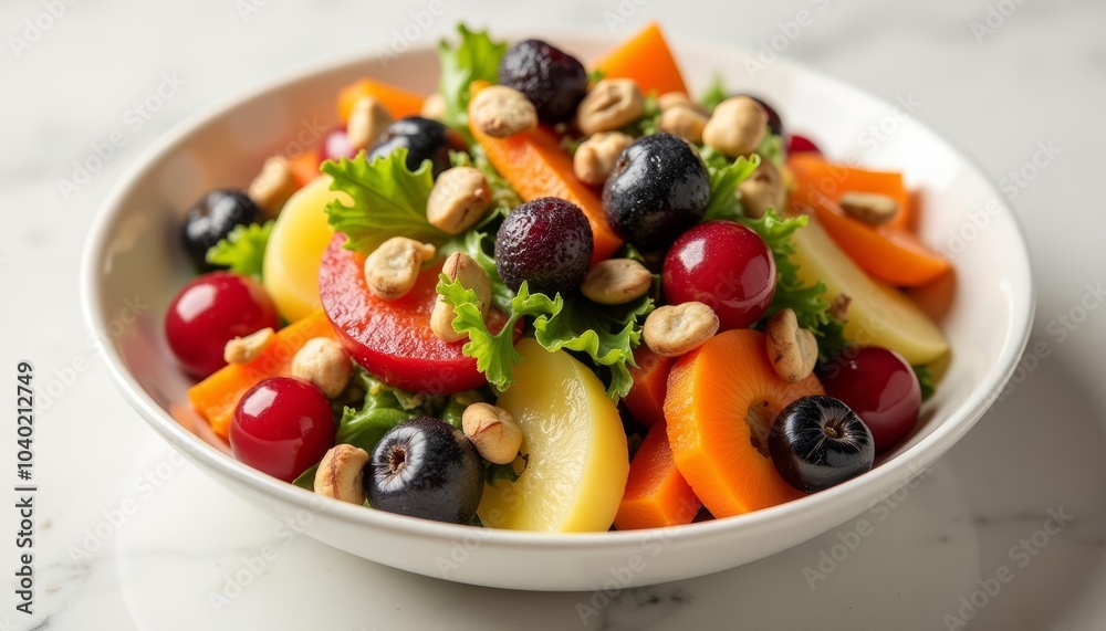 Fresh and vibrant fruit and vegetable salad Fresh and vibrant fruit and vegetable salad