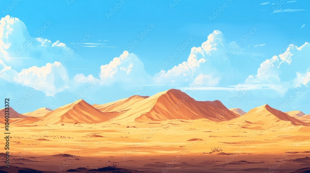 Naklejka premium Desert Landscape with a Blue Sky