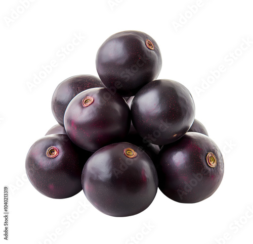 Fresh acai fruit isolated on transparent background. PNG file, cut out