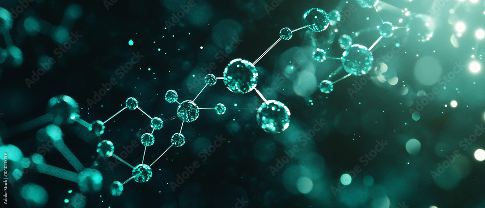 Abstract Molecular Structure with Glowing Atoms on Teal Background, Abstract Molecular Structure with Glowing Atoms on Teal Backgrou Abstract Molecular Structure with Glowing Atoms on Teal Background, Abstract Molecular Structure with Glowing Atoms on Teal Backgrou