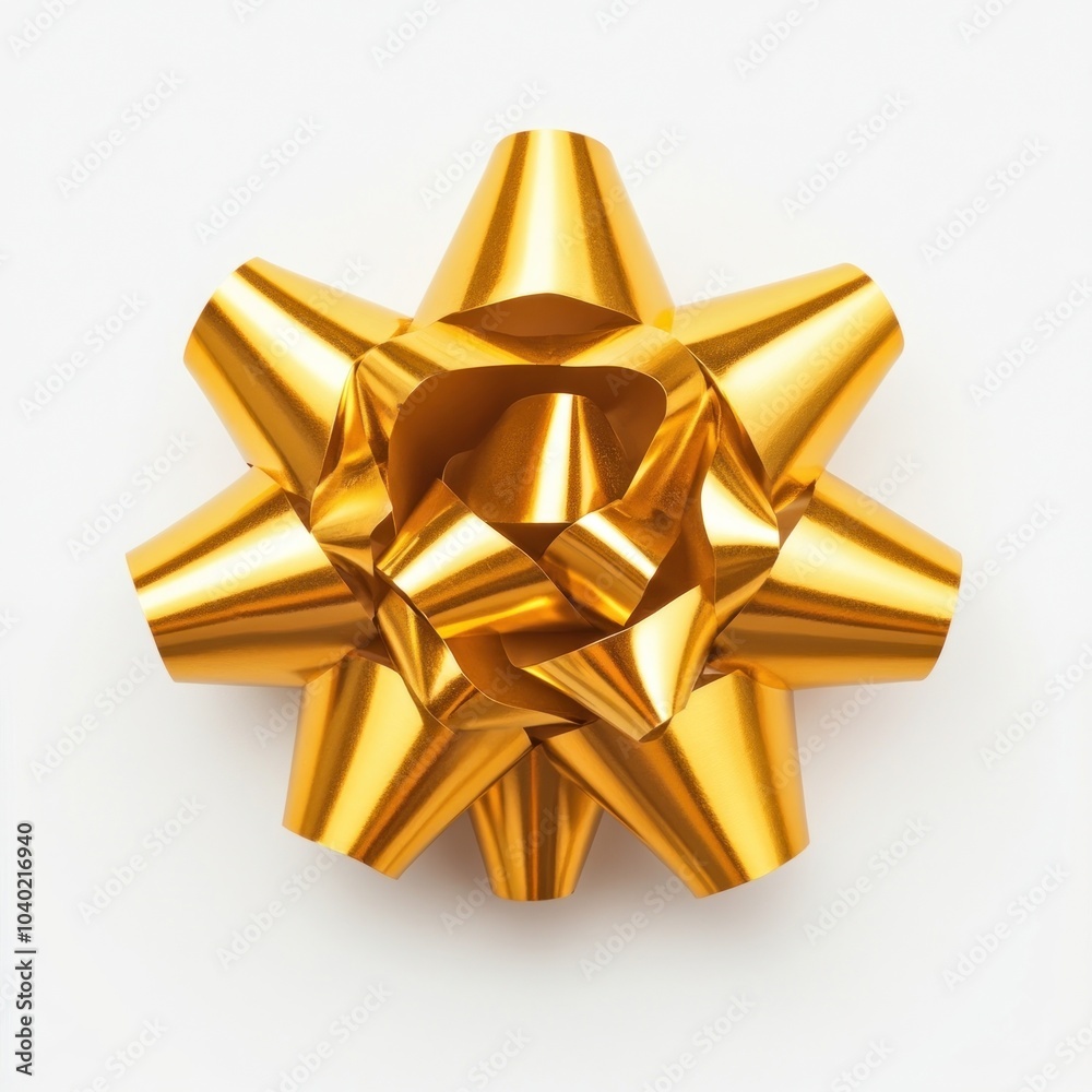 Gold gift bow ribbon chandelier decorative. Gold gift bow ribbon chandelier decorative.