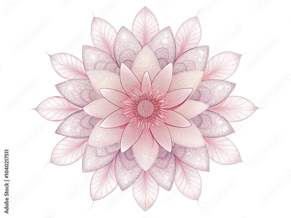 Fototapeta premium Watercolor Flower Illustration With Blue And Pink Petals, Cut Out.