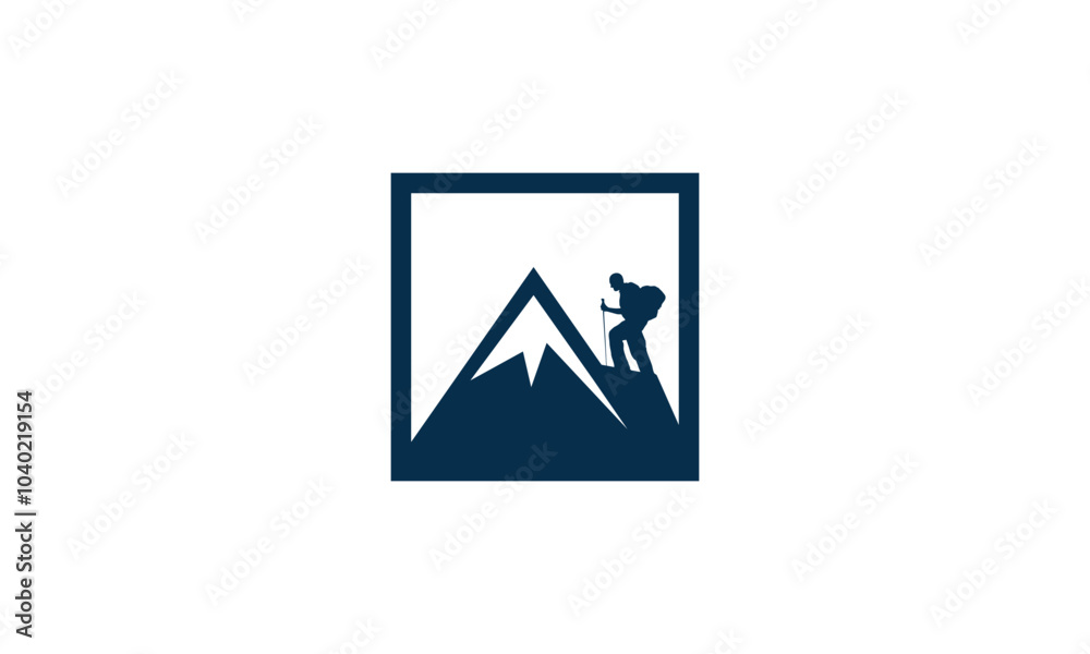 a graphic image themed mountain climbing on a white background. vector graphic base. a graphic image themed mountain climbing on a white background. vector graphic base.