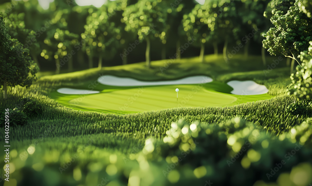 Fototapeta premium golf course in the morning