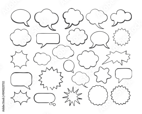 Speech bubble, speech balloon, chat bubble line art vector icon for apps and websites