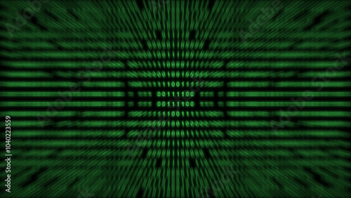 Binary Code Matrix Digital Background in Green