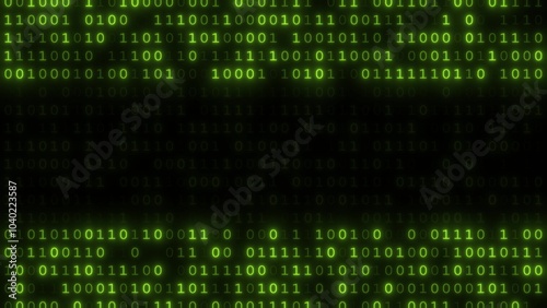 Changing binary code, ones and zeros, abstract futuristic background