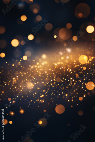 golden bokeh lights blurred background