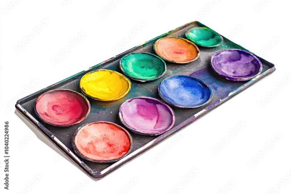 Naklejka premium Watercolor Paint Tray Close Up