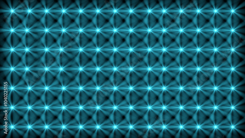 Wall of glowing rotating spot lights