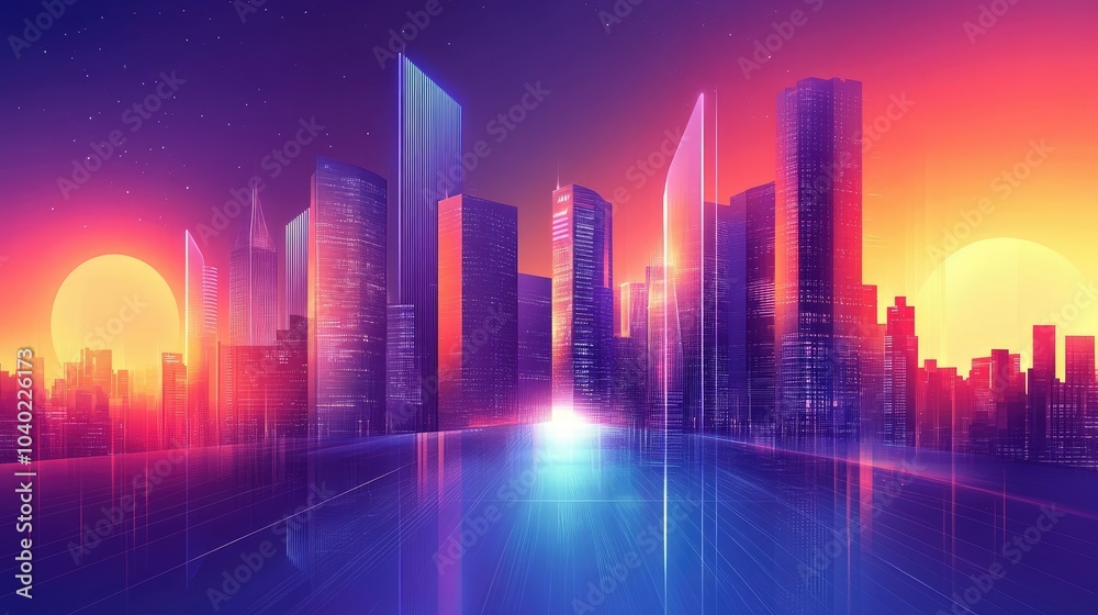 Futuristic modern cityscape with sleek architecture and space for branding or text Futuristic modern cityscape with sleek architecture and space for branding or text