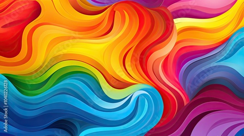 Close-up of swirling abstract patterns in rainbow hues