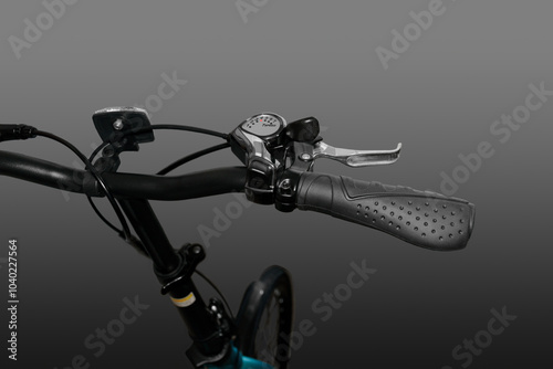 Black bicycle handlebar.