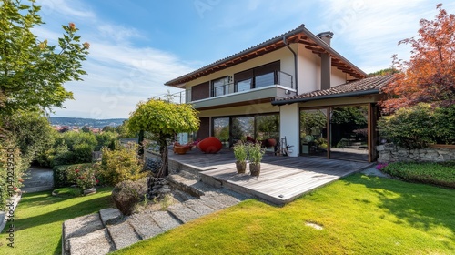 The house is modernly built to the house, includes a terrace, patio and courtyard photo