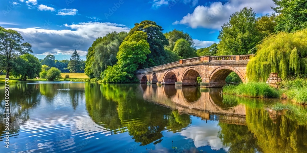 Scenic Stone Bridge at Clumber Park in Nottinghamshire - Panoramic Landscape Photography Scenic Stone Bridge at Clumber Park in Nottinghamshire - Panoramic Landscape Photography