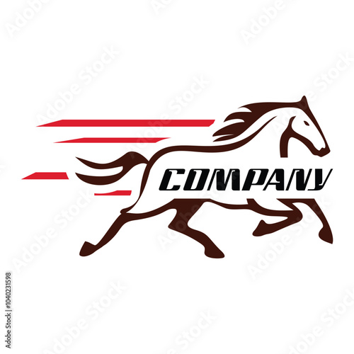 running horse logo design template