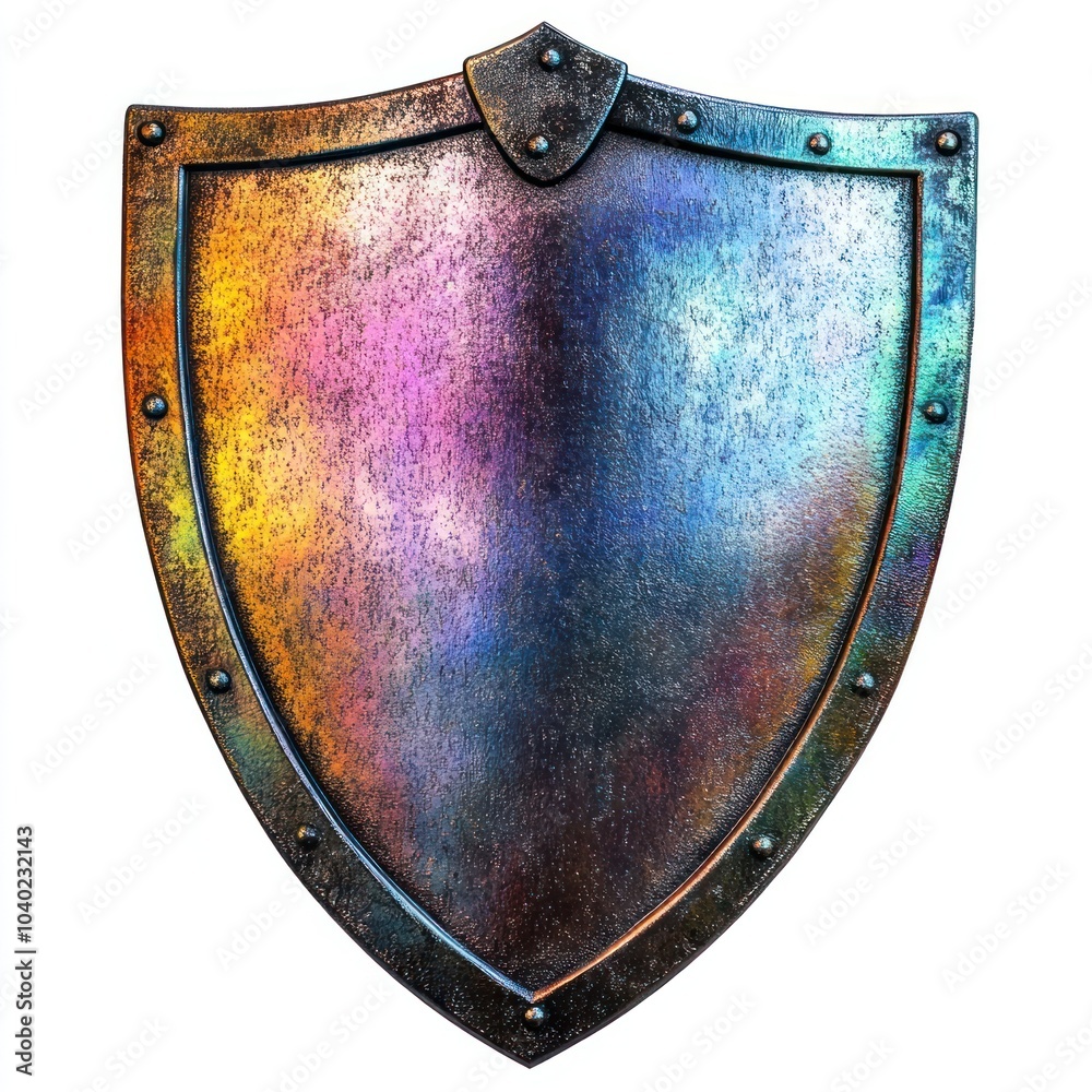 Colorful metallic medieval shield Colorful metallic medieval shield