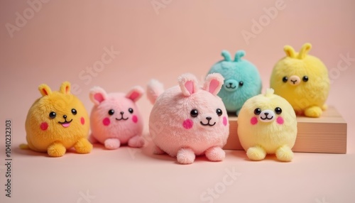  Cute plush toys in pastel colors perfect for a cheerful display