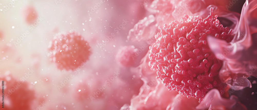 Microscopic View of Cancer Cells, Pink and Abstract Medical Illustration, Pink and Abstract Medical Illu Microscopic View of Cancer Cells, Pink and Abstract Medical Illustration, Pink and Abstract Medical Illu