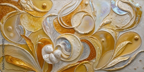 Golden Floral Abstract