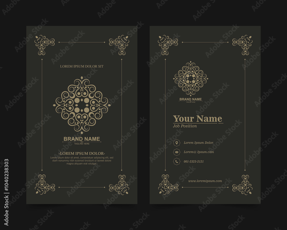 Fototapeta premium Vintage ornament pattern business card design