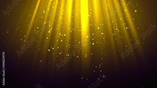 4K Gold heaven lights from above soft optical lens flares shiny animation 