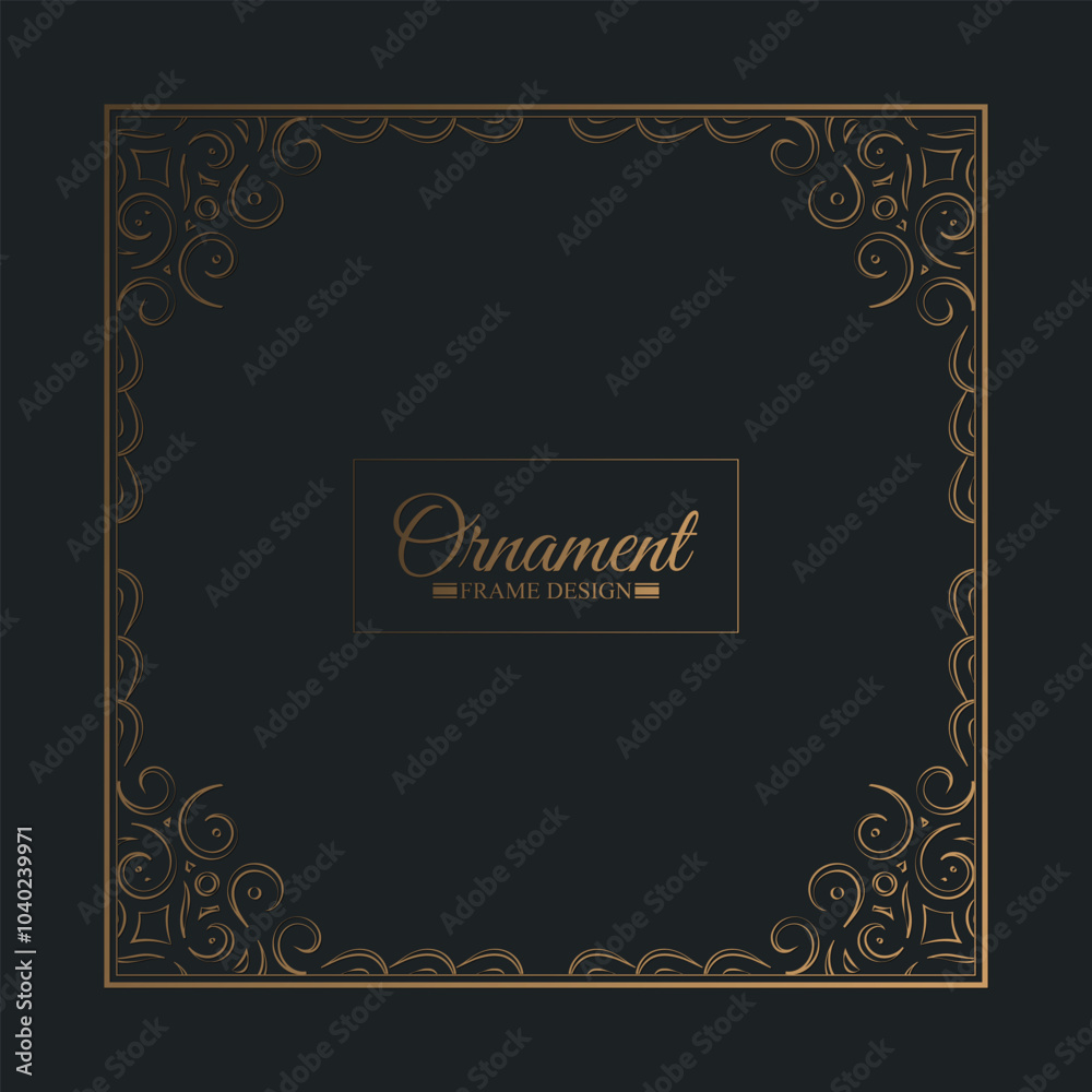 dark gold decorative frame design background dark gold decorative frame design background