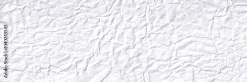 Clean white paper, wrinkled, abstract background. White crumpled recycled paper texture background for business communication and education design.