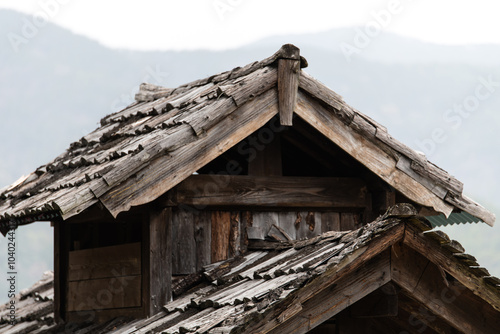 exterior of the old wooden building photo