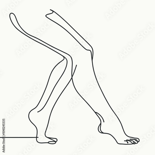 Minimalist Line Drawing of Legs in Motion