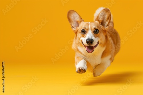 Pembroke corgi dog mammal animal puppy.