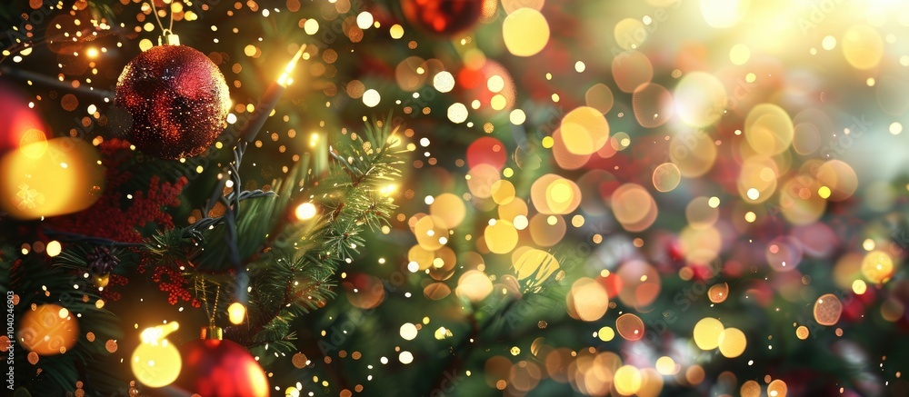 Vibrant bokeh highlights in a Christmas themed copy space image Vibrant bokeh highlights in a Christmas themed copy space image