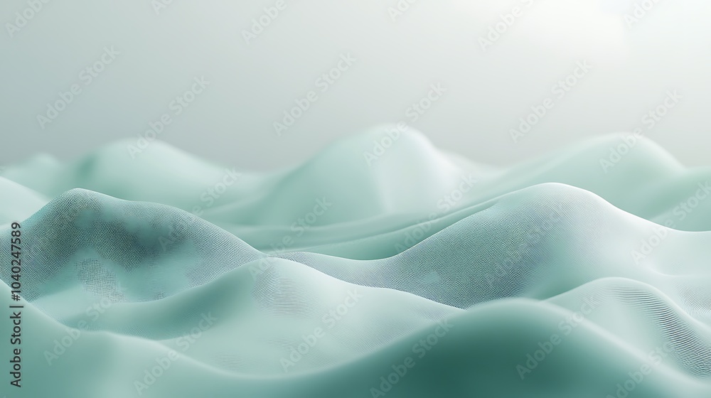 Obraz premium Soft pastel green gradient featuring grainy noise texture suitable for poster design