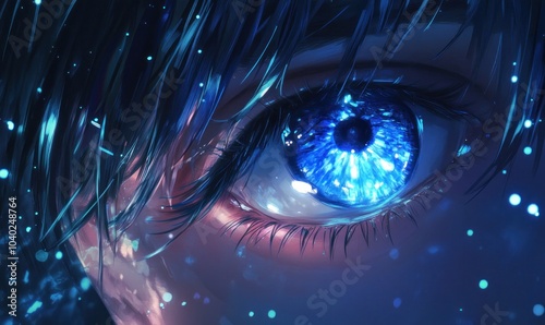 Enchanting Blue Eye in Digital Artwork photo