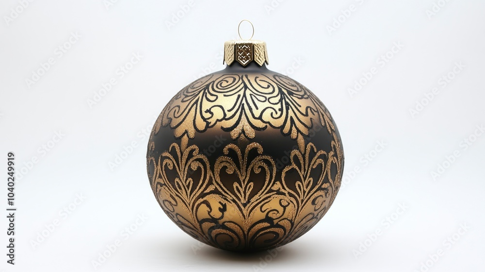 Elegant black and gold decorative christmas ornament for holiday celebrations Elegant black and gold decorative christmas ornament for holiday celebrations