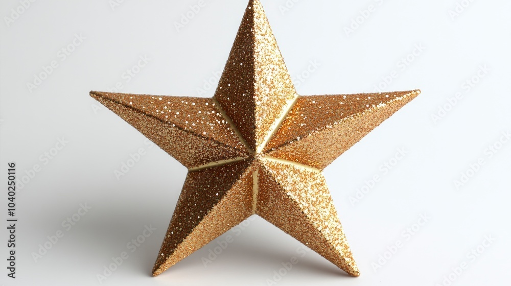 Shiny gold star decoration on a plain background Shiny gold star decoration on a plain background