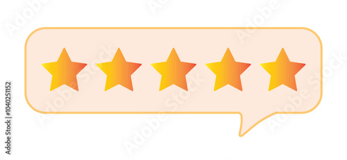Bubble rating five stars for best excellent services rating for satisfaction. 5 star for quality customer rating feedback concept from client employee, product review. 5 golden stars vector EPS 10