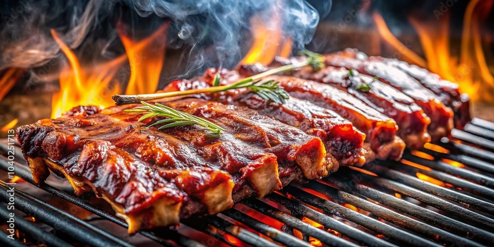 Slow Motion BBQ Ribs Photography - Seasoned Grilling Close-Up for Culinary Enthusiasts Slow Motion BBQ Ribs Photography - Seasoned Grilling Close-Up for Culinary Enthusiasts