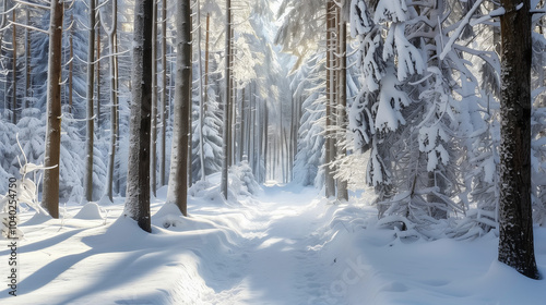 snow in forest 