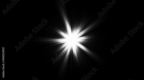 White loop Optical lens flare animation. Sun, heaven rays lights motion 