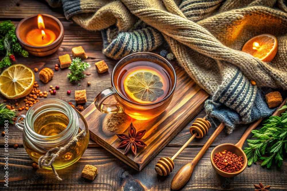 Sore Throat Relief: Portrait of Remedies and Comforting Elements for Health and Wellness Sore Throat Relief: Portrait of Remedies and Comforting Elements for Health and Wellness