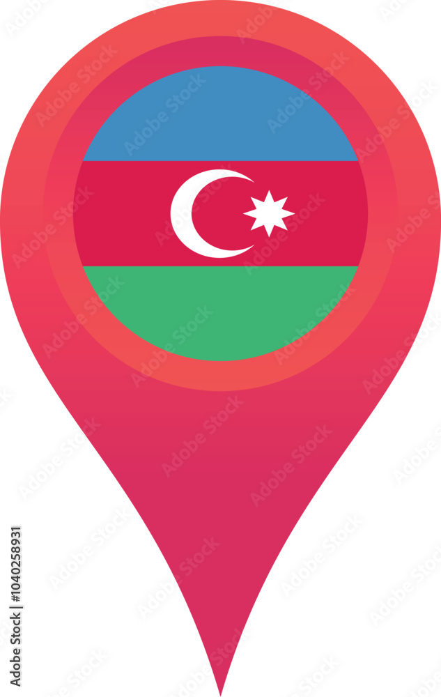 Azerbaijan flag location pin, flag application, Flag on Location Pin, graphic design, map pointer, vector illustration. Azerbaijan flag location pin, flag application, Flag on Location Pin, graphic design, map pointer, vector illustration.