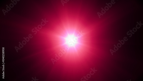Abstract glowing blue light burst with radiant rays and starry energy background
