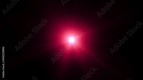 Abstract glowing starry night with blue beams and radiant light rays
