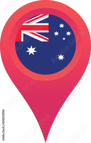 Free Download Australia flag location pin, flag application, Flag on Location Pin, graphic design, map pointer, vector illustration. - GFXLoad