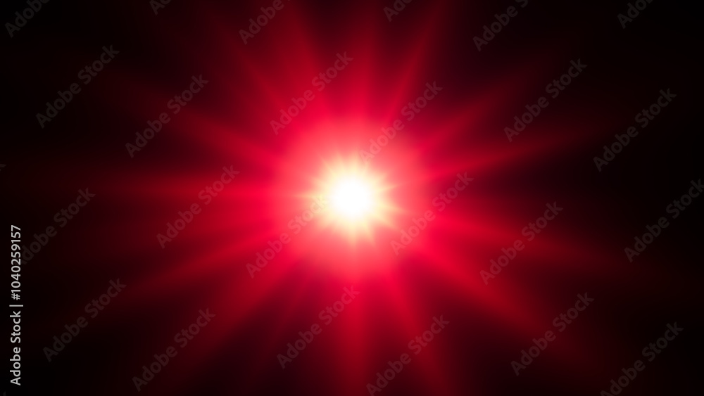Obraz premium Red Star Burst Abstract Glowing Red Rays Background