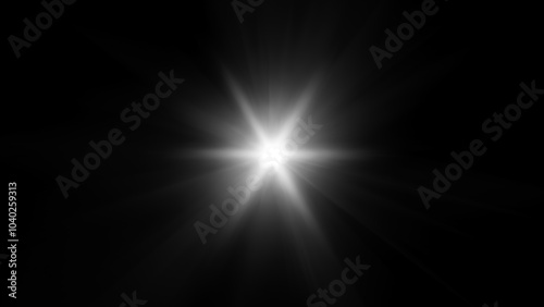 Abstract lens flare light over black background
