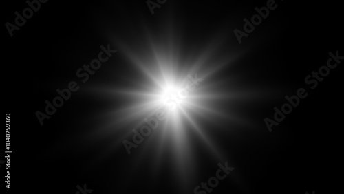 White star flare in black background.