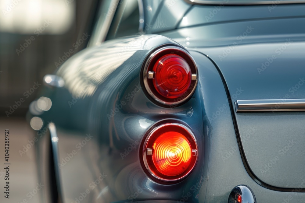 Fototapeta premium A close-up shot of a car's tail lights, suitable for use in automotive or transportation-related contexts
