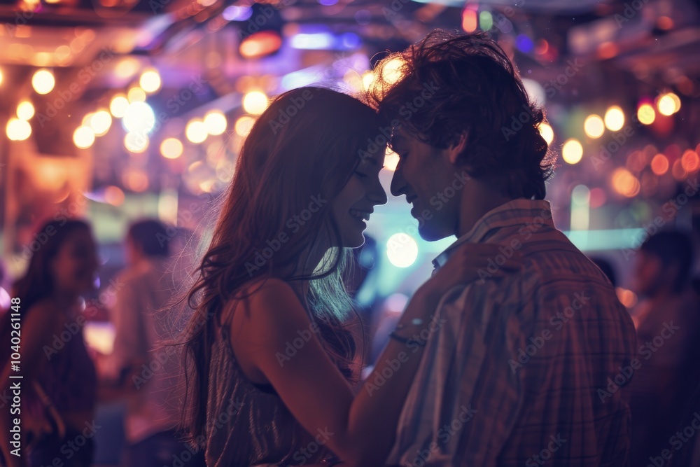A pair of individuals standing side by side, possibly in a romantic or intimate setting A pair of individuals standing side by side, possibly in a romantic or intimate setting